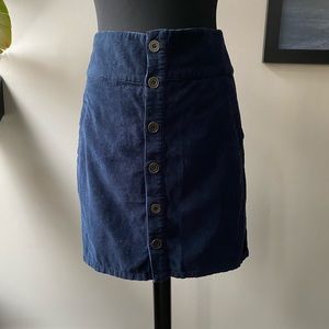 Urban Outfitters Navy Corduroy Skirt Sz M